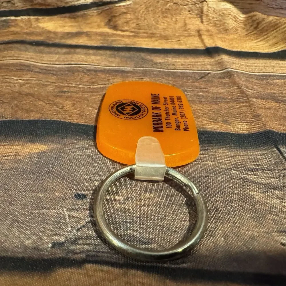 Vintage Morbark of Maine Keychain Bangor Forestry Heavy Equipment Advertising